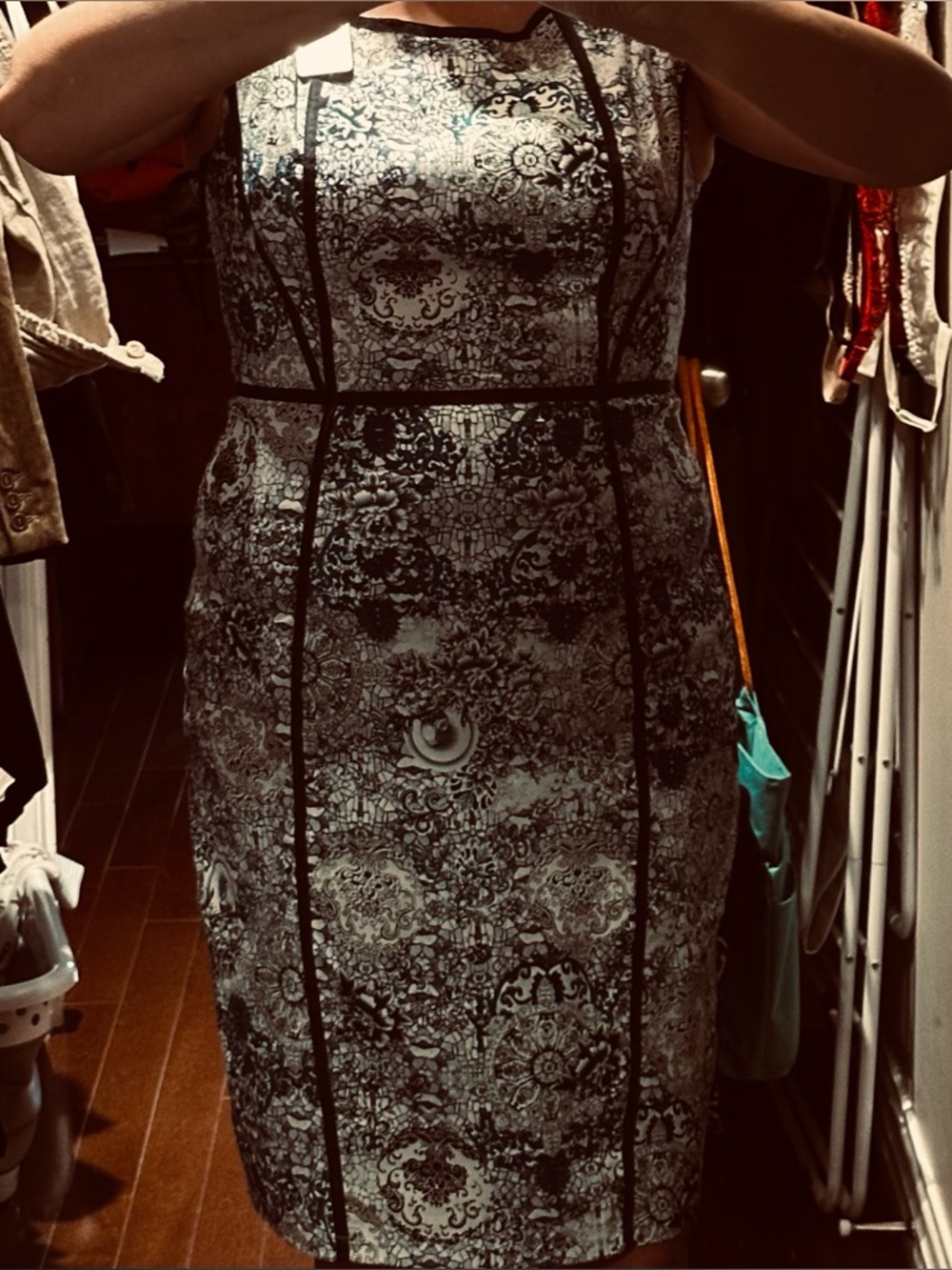 Sz 12⭐️NWT Teaberry Australia Sleeveless Blue Paisley Lined Dress PTP 19”